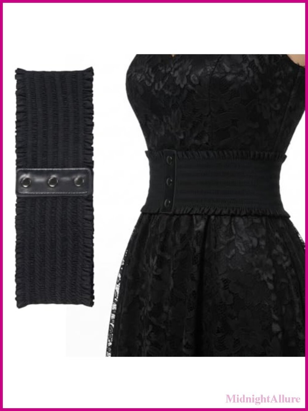Wide Elastic Belt Women Snap Fastener Stretchy Waist Belt for Dress